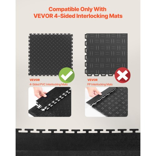 Garagegolv Kantlist Kit, 513x103x5 mm, Svart, PVC