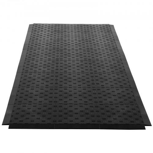 Garagegolvkantssats, 15-delars sammankopplingsbar PP, 30.5x6x1.2 cm, Svart