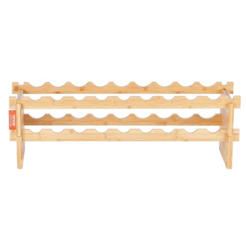 Viiniteline, 18 pullon pinottava moduuli, 85x25x27,5 cm, luonnollinen, bambupuu