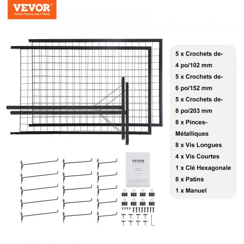 Grid Väggpanel Torn, 61x170,7 cm, Dubbelsidig, Stål, Exponeringsställ