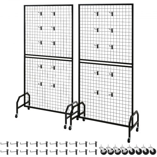 Gittervægpanel, 898x400x1798 mm, Sort, Kulstofstål