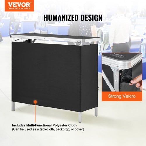 Messedisk Podiumsbord, 97,5x38,5x87 cm, Sort, Sammenklappelig Opbevaring