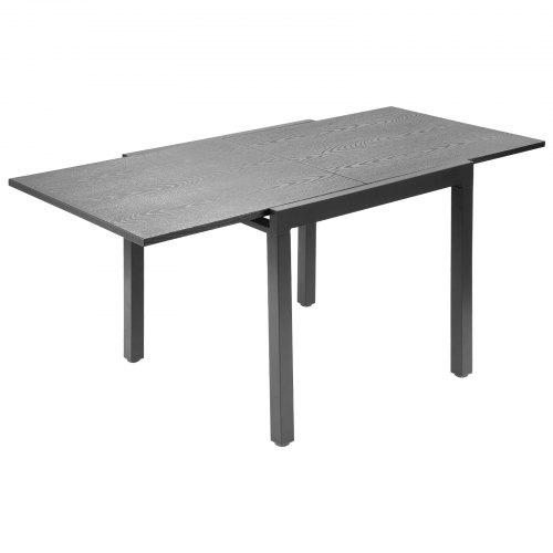 Ulkoruokapöytä, 80-160x80x75 cm, tummanharmaa, alumiini teräs
