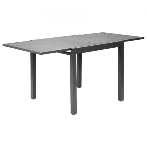Ulkoruokapöytä, 80-160x80x75 cm, tummanharmaa, alumiini teräs