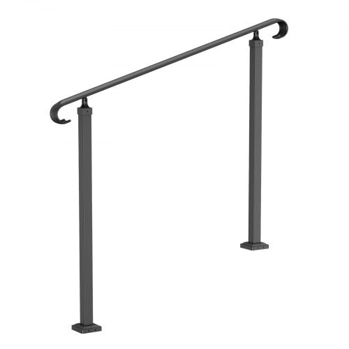 Handledare, Smidesjärn Justerbart Utomhusräcke för Trappa, 88.5x97.4 cm, Svart