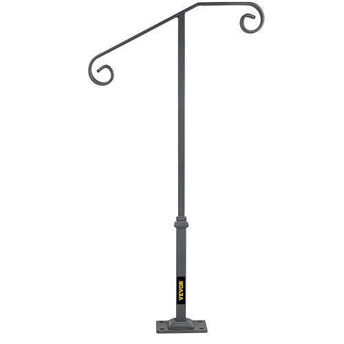 Handledare, Enkel Stolpe Smidesjärn, 52x98,6 cm, Grå, Utomhusräcke