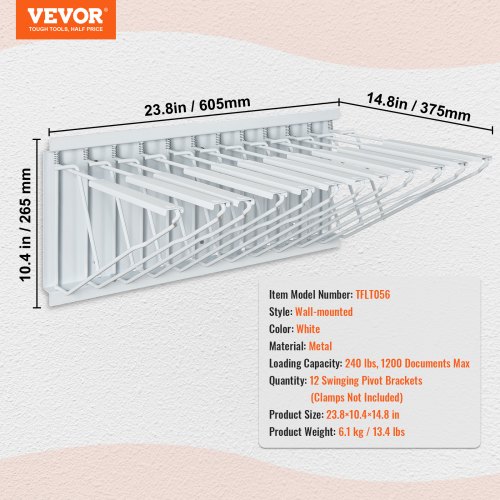 Blueprint Opbevaringsreol, 60.5x26.5x37 cm, Hvid, Metal