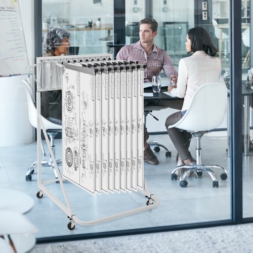 Blueprint opbevaringsreol, justerbar højde og bredde, 1120x670x1560 mm, hvid, metal