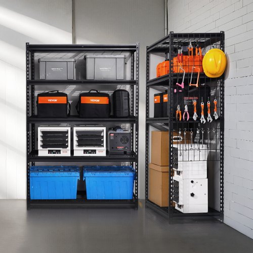 Opbevaringshylder, 5-niveaus justerbar metalreol, 50,8x121,9x182,8 cm, sort