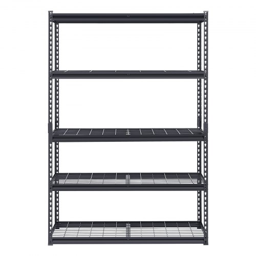 Opbevaringshylder, 5-niveaus justerbar metalreol, 50,8x121,9x182,8 cm, sort