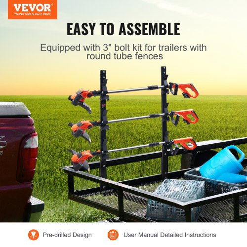 Trimmerholder, 3-plads vægmonteret eller trailerholder, stål, opbevaring