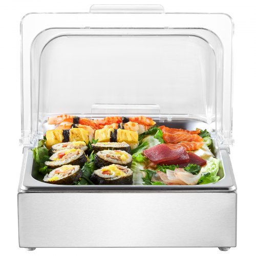 Matserveringsdisplaybehållare, 34,5x27,6x24,5 cm, rostfritt stål