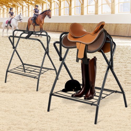 Sadelholder, 71.1x48.3x95.3 cm, Sort, Stål, Sammenklappelig Opbevaring