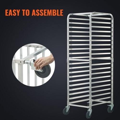 Bagerireol, 20-niveau aluminiums bakkeholder, 66x51.8x177.8 cm, Opbevaring