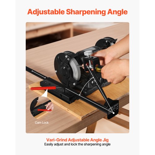 Slibejig-sæt, Multi-Grind System, til 6x15,2x20,3 cm bænkslibere, sort, aluminiumlegering