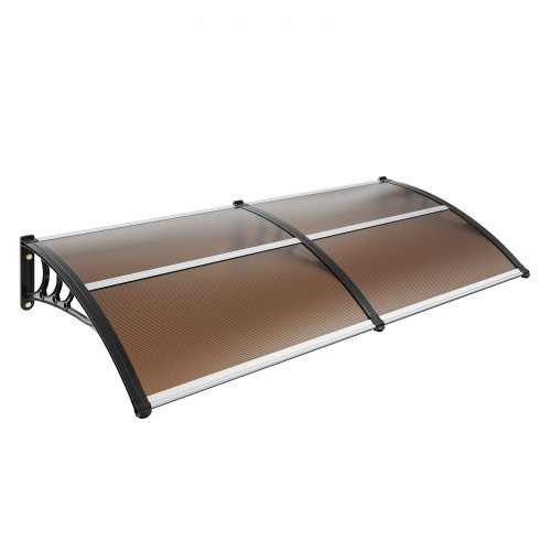 Vindue- og dørmarkise, 203x102 cm, Brun, Polycarbonat