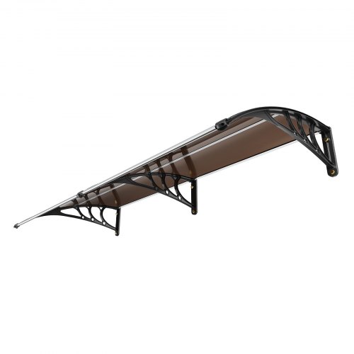 Vindue- og dørmarkise, 203x102 cm, Brun, Polycarbonat
