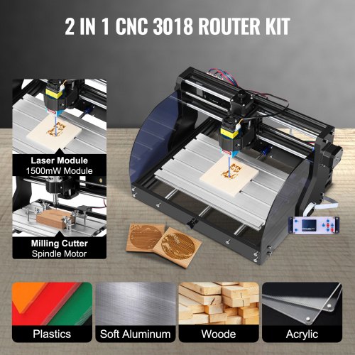 Graveringsmaskine CNC 3018 Pro 300x180x45 mm, aluminium