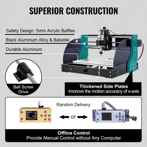 Graveringsmaskine CNC 3018 Pro 300x180x45 mm, aluminium