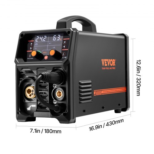 MIG-hitsauskone 200A 4-in-1 synerginen hitsauslaite 43x18x32 cm