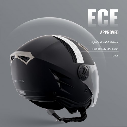 Motorcykelhjelm, 34,7x27,5x23,8 cm, Sort, ABS