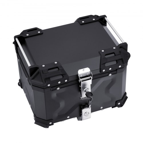 Motorcykel Topboks, 47x43x36,7 cm, sort, aluminiumlegering, opbevaring