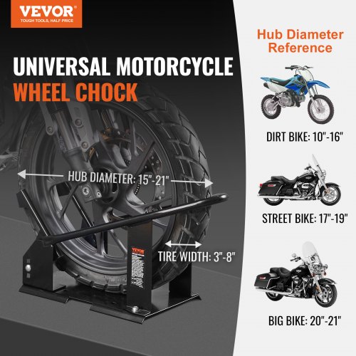Motorcykelhjulholder, 61x24,7x32,7 cm, Justerbar, Stål