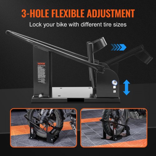 Motorcykelhjulholder, 61x24,7x32,7 cm, Justerbar, Stål