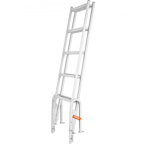 Badeladder til bådebro, 5 trin, opklappelig, 45,5x63,5x196,5 cm, aluminium