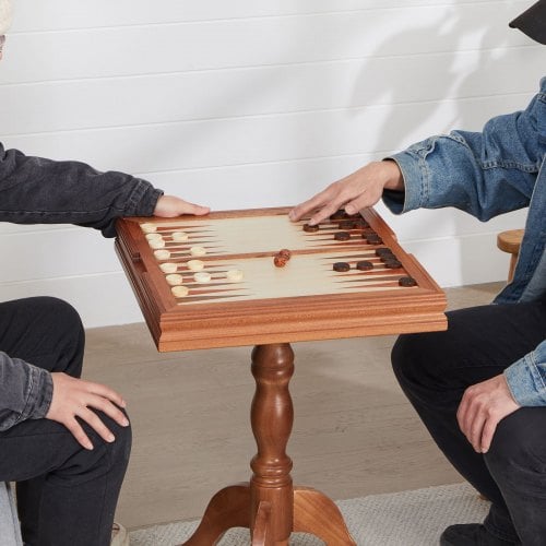 Spillebord, 3-i-1 skak dam backgammon, 65x65x67,6 cm, Træ