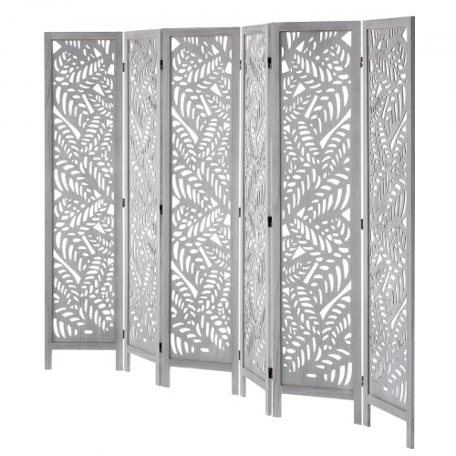 Rumsavdelare, 6-panelig vikbar träskärm, 242x170x1,9 cm, vit, trä Rumsavdelare, 6-panelig vikbar träskärm, 242x170x1,9 cm, vit, trä