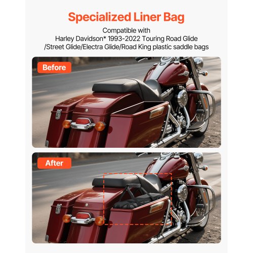 Motorcykel sidetaske indertaske, 45x26,5x15,5 cm, sort, opbevaring