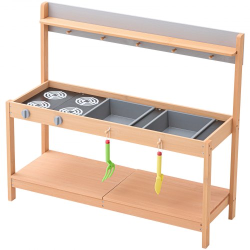 Mud Kitchen, Puinen Leikkikeittiö 100x36x88.5 cm, Ulkokäyttöön, Setri