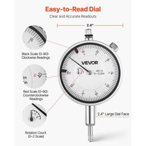 Dial Test Indicator og Hulmålingssæt, 370x145x60 mm, Opbevaringskasse, Rustfrit Stål
