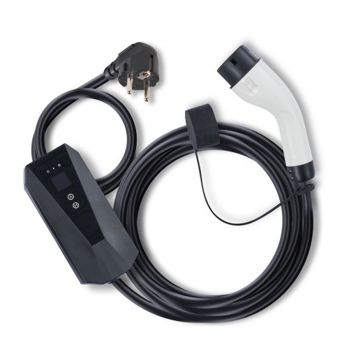 EV-lader, Bærbar Type 2 16A 3,7 kW 8,6 m kabel, Hjemmeladestation, IP66