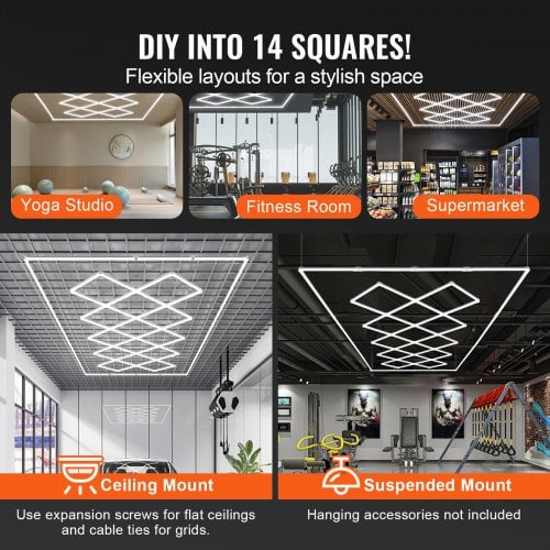 LED garage loftlys, 4840x2433x42 mm, kold hvid, belysning
