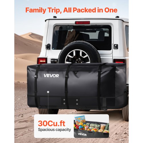 Hitch Cargo Carrier Taske, 153x61x91,3 cm, Sort, Vandtæt PVC