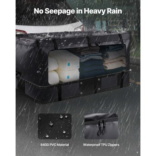 Hitch Cargo Carrier Taske, 153x61x91,3 cm, Sort, Vandtæt PVC