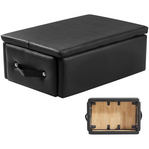 Pilates Reformer Box, 63.5x43.5x22.9 cm, Svart, PU och trä