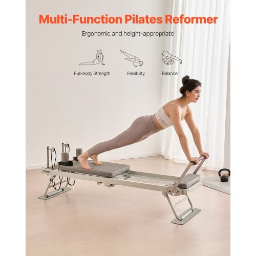 Pilates Reformer 208x56x72,5 cm Fällbar Träningsutrustning