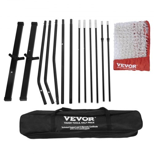 Volleybollträningsnät, Justerbar höjd 426x243,8 cm, Röd, Portabelt system