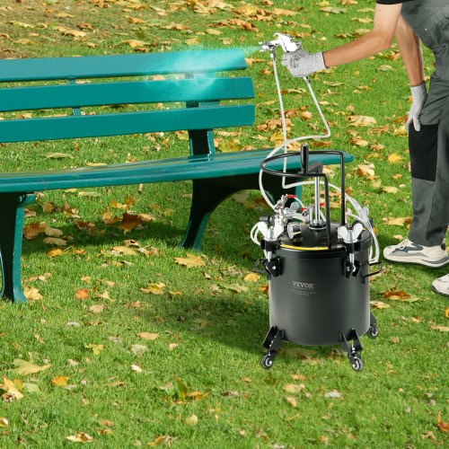 Sprøjtelakering trykbeholder, 20L, stål, justerbart tryk, med hjul