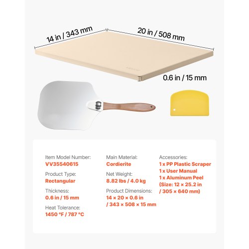 Pizzasten, 50.8x35.5x1.5 cm, Cordierit, Bagning
