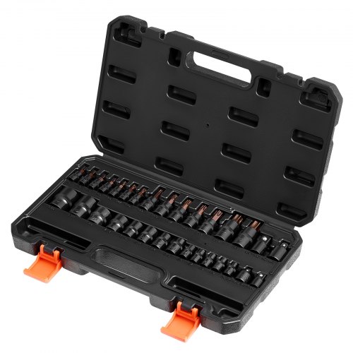 Torx bit- og udvendig Torx-topnøglesæt, 31 dele, 33,5x20x5,4 cm, sort, legeret stål