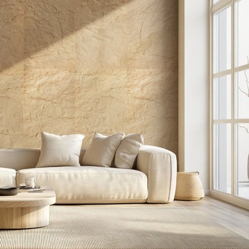 3D seinäpaneelit, 120x60x3 cm, keltainen, PU
