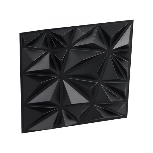 3D vægpaneler, 33-pak 30x30x2,5 cm mat sort, PVC