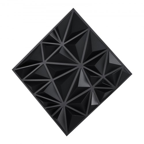 3D vægpaneler, 33-pak 30x30x2,5 cm mat sort, PVC