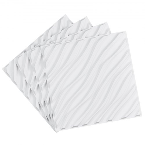 3D Vægpaneler, 50x50x2 cm, Hvid, PVC