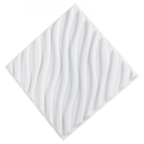 3D Vægpaneler, 50x50x2 cm, Hvid, PVC