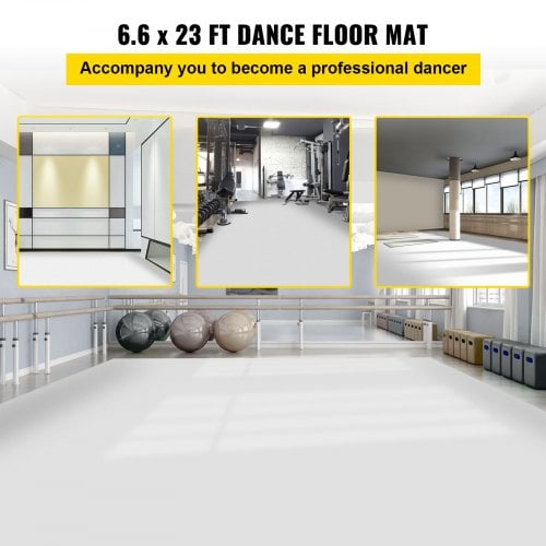 Dansgolv, 200x700 cm, Svart/Vit, PVC-vinyl